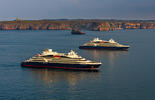 Ponant Cruise Ship - Ship sailing in the horizon